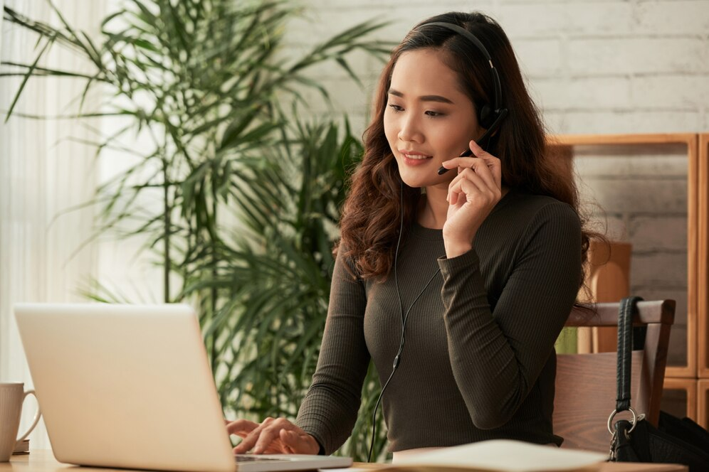 Lady taking calls