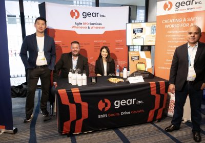 Gear Inc leaders at TrustCon 2024: Ramon Dena, VP, Business Excellence, Adam O’Connor, CCO, and Dexter Villota, VP, Global Operations.